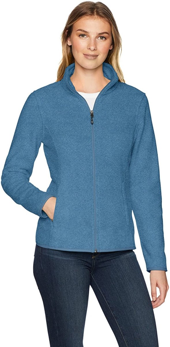 Classic Fit Long - Sleeve Full - Zip Fleece Jacket - Deb Shops