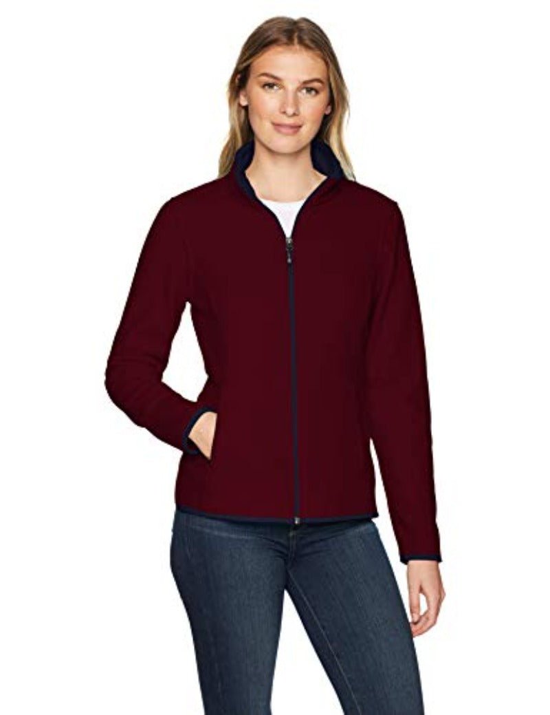Classic Fit Long - Sleeve Full - Zip Fleece Jacket - Deb Shops
