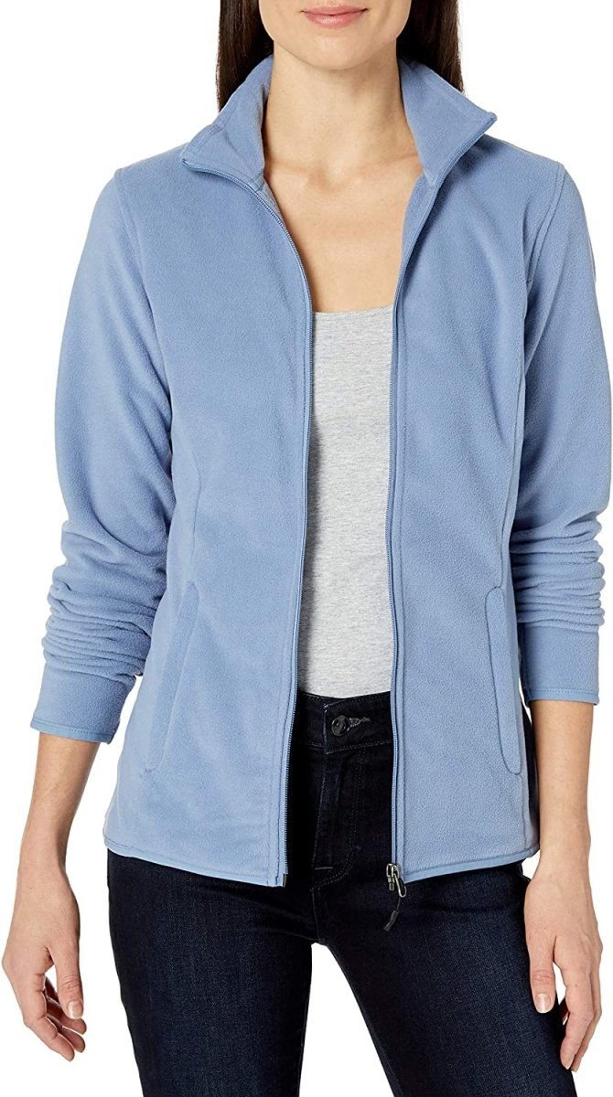 Classic Fit Long - Sleeve Full - Zip Fleece Jacket - Deb Shops