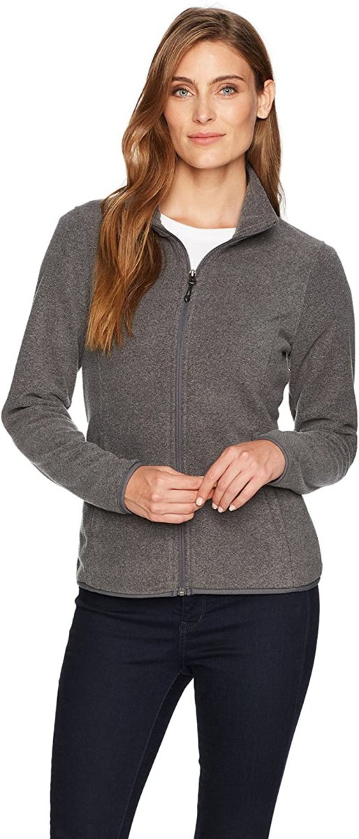 Classic Fit Long - Sleeve Full - Zip Fleece Jacket - Deb Shops