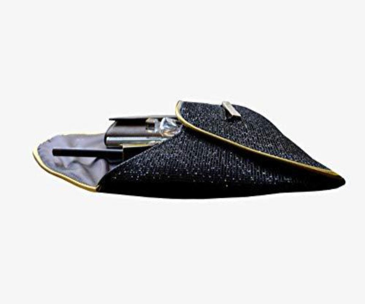 Luxury Handmade Black and Gold Glitter Sequin Elegant Sparkling Clutch - Deb Shops
