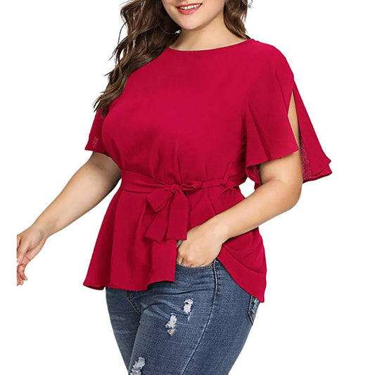 Plus Size Blouse Short Sleeve - Debshops