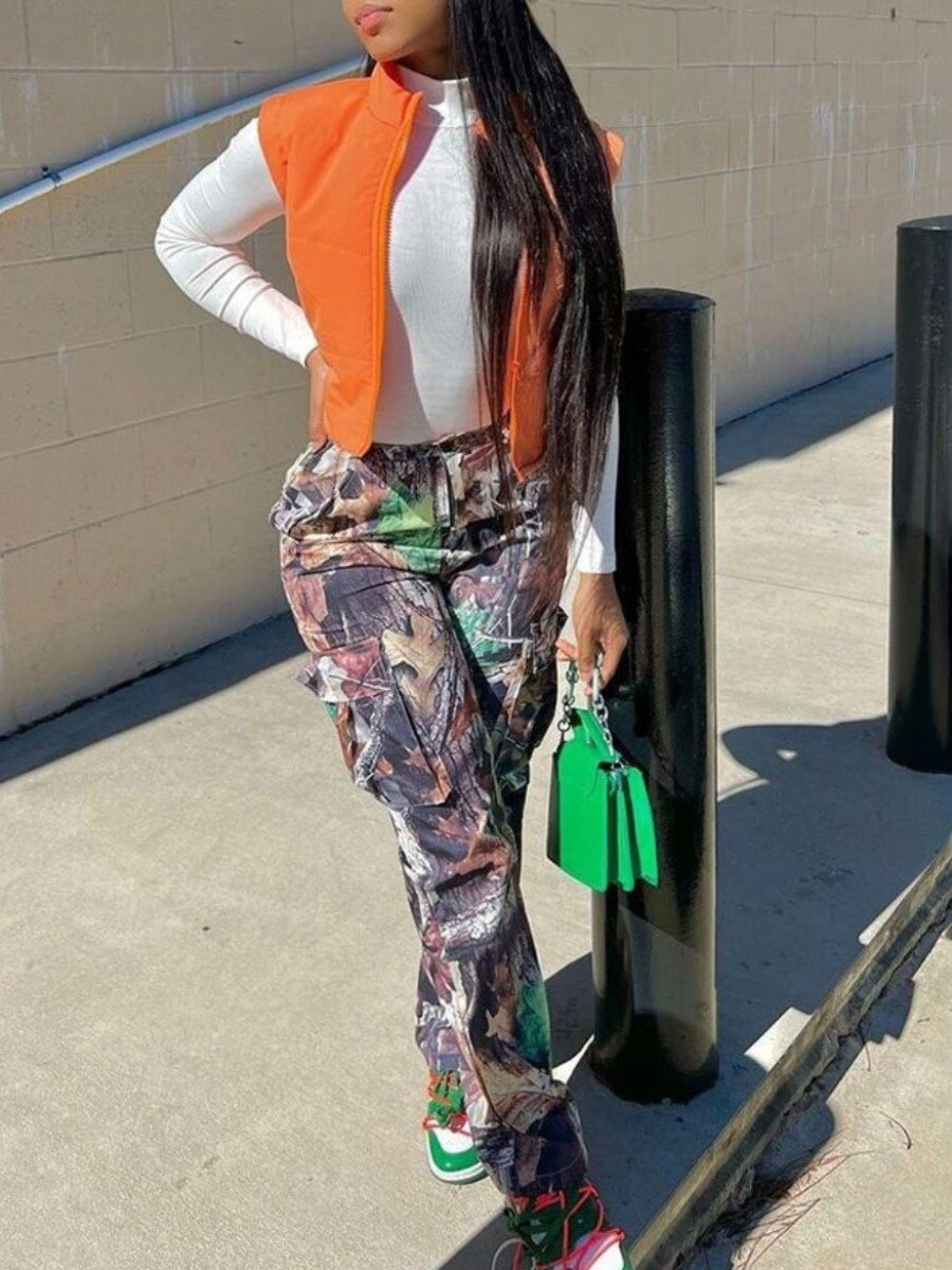 Plus Size Camouflage Cargo Pants - Deb Shops