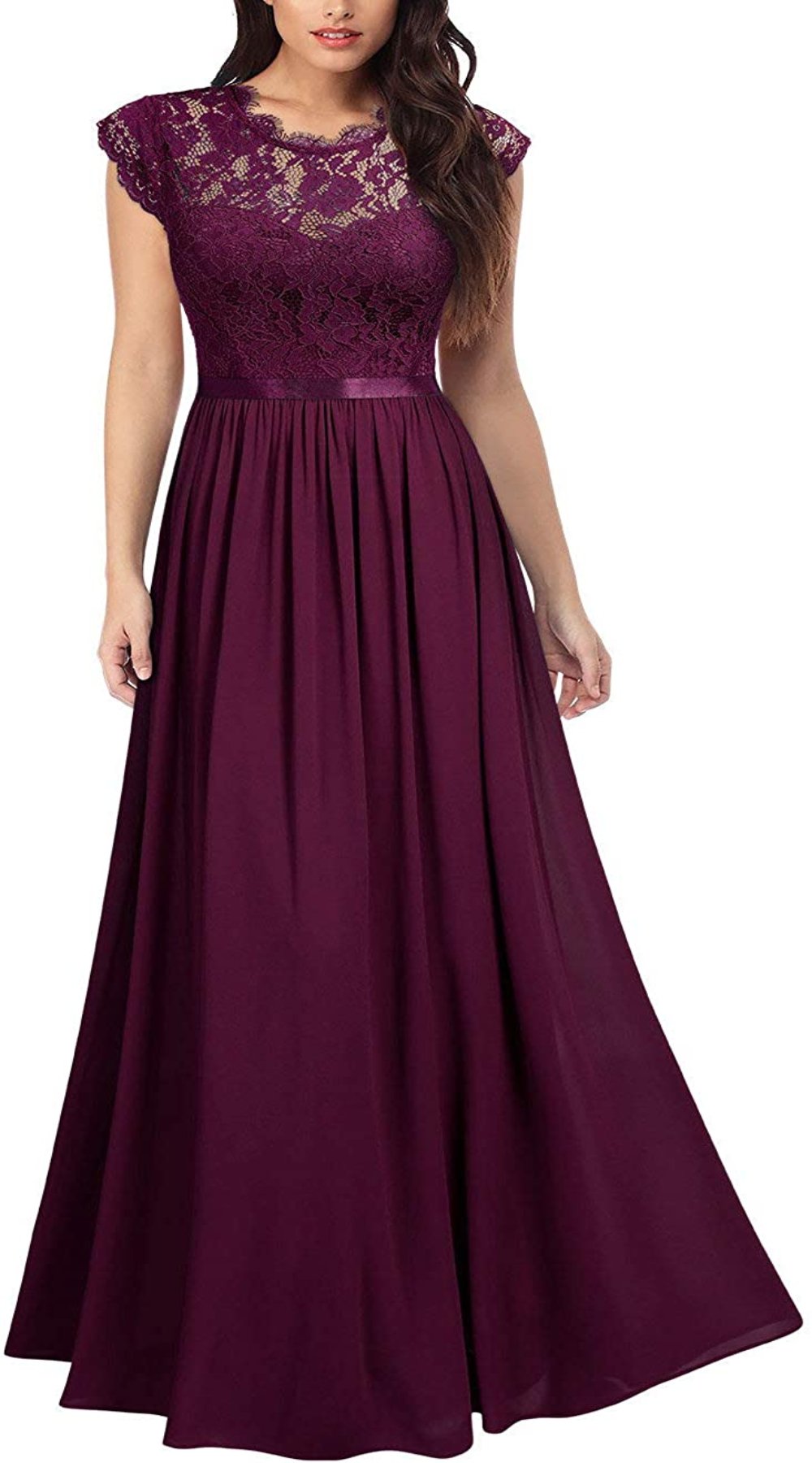 Floral Lace Evening Party Maxi Dress - Debshops