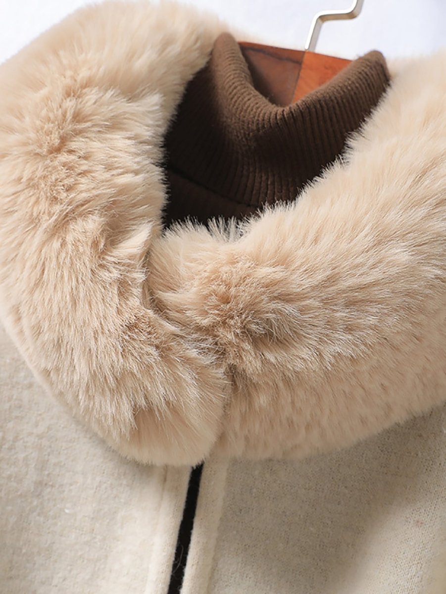 Elegant Knitted Shawl & Cape Coat With Collar & Belt - Deb Shops