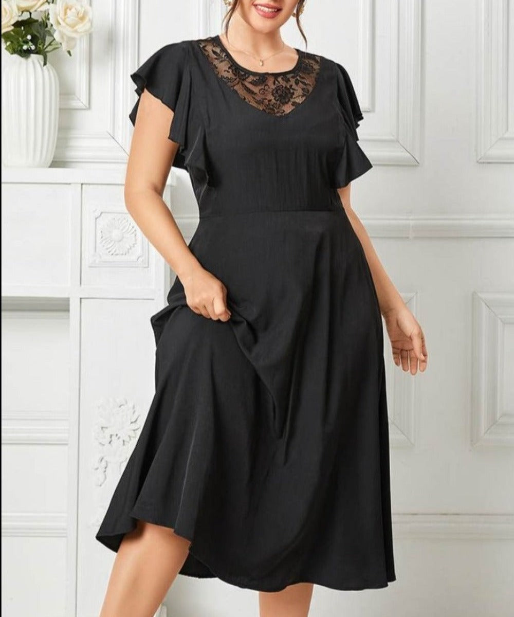 Midi Short Sleeve Ruffled Dress - Deb Shops