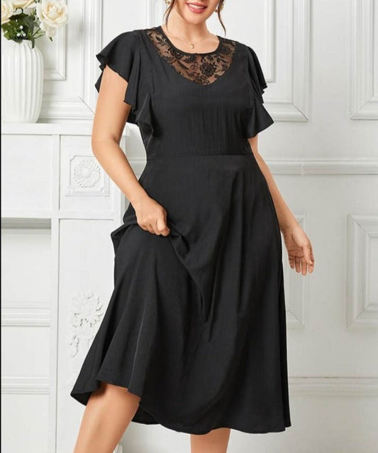 Midi Short Sleeve Ruffled Dress - Deb Shops