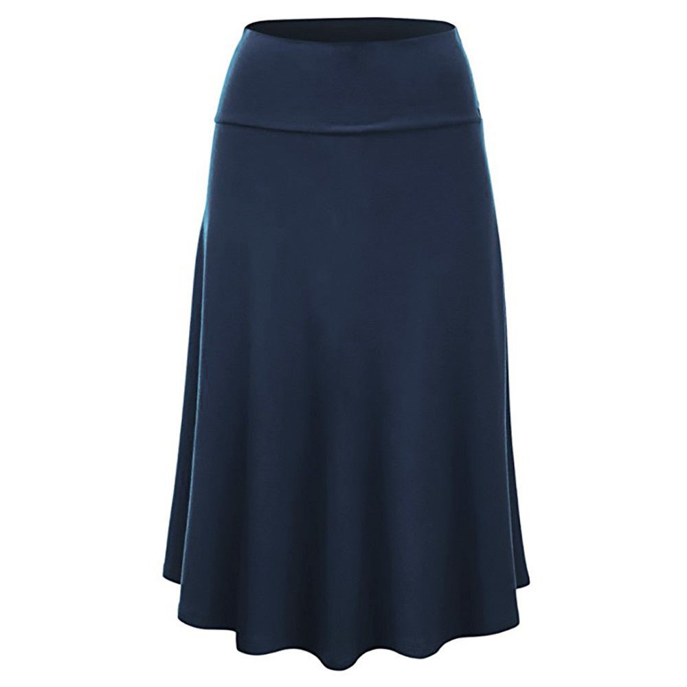 Flare Hem High Waist Midi Pleated Skirt - Deb Shops