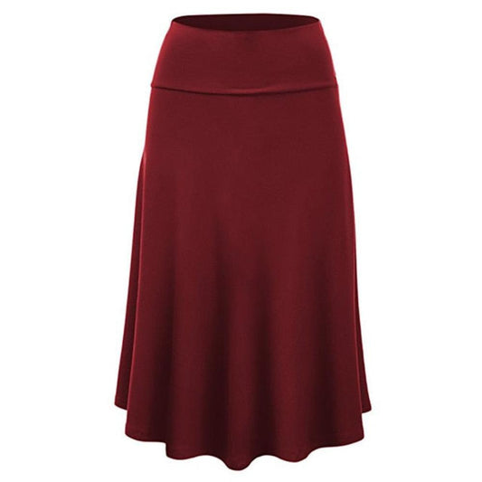 Flare Hem High Waist Midi Pleated Skirt - Deb Shops