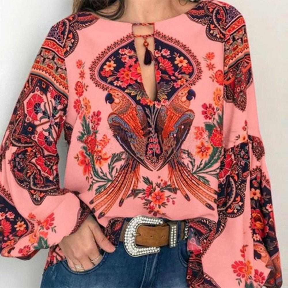 Floral Bohemian Vintage Blouse - Deb Shops