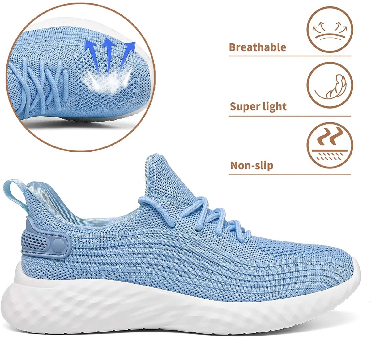 Lightweight Non Slip Breathable Mesh Running Tennis Shoes - Deb Shops