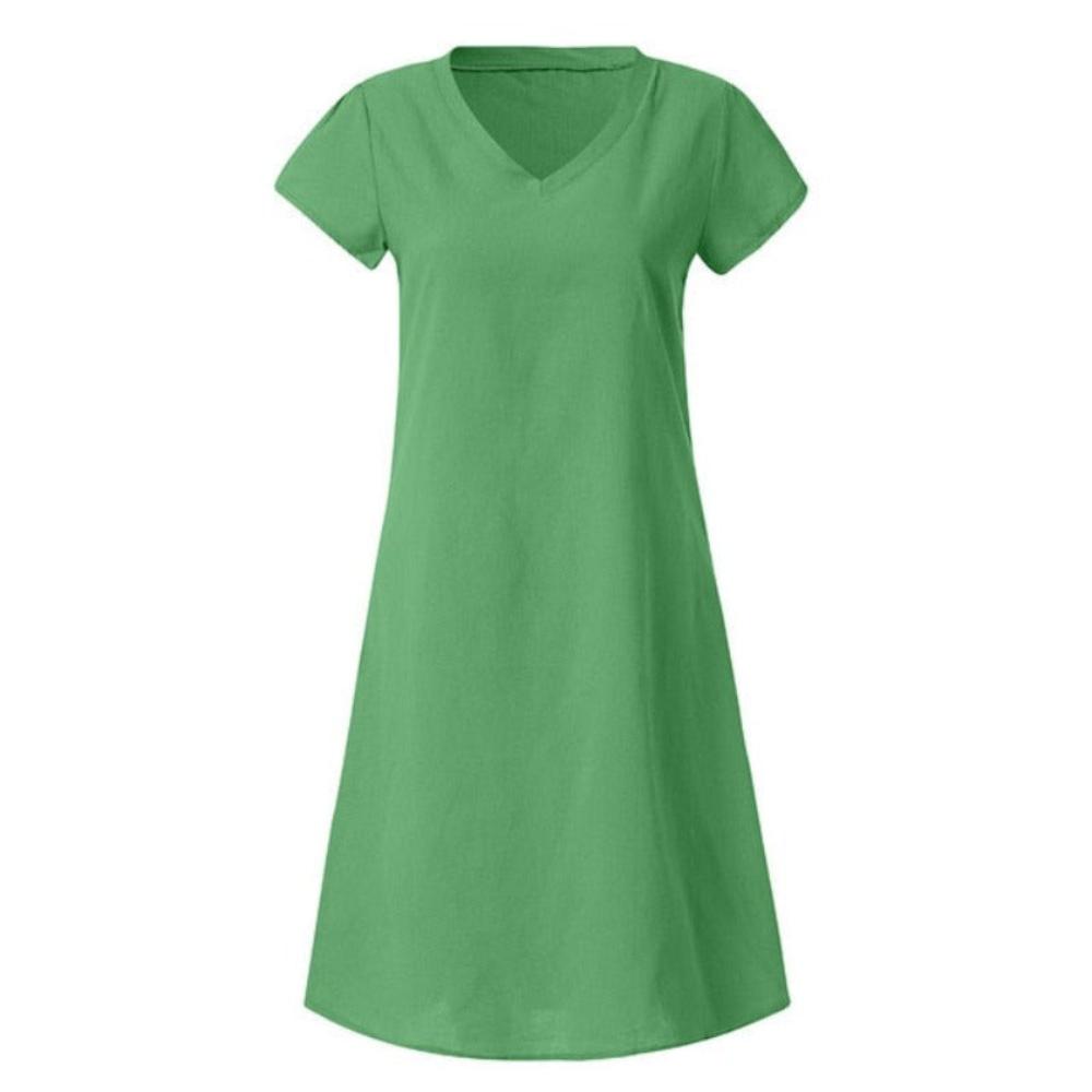 Loose Summer Style Cotton Casual Dress - Deb Shops