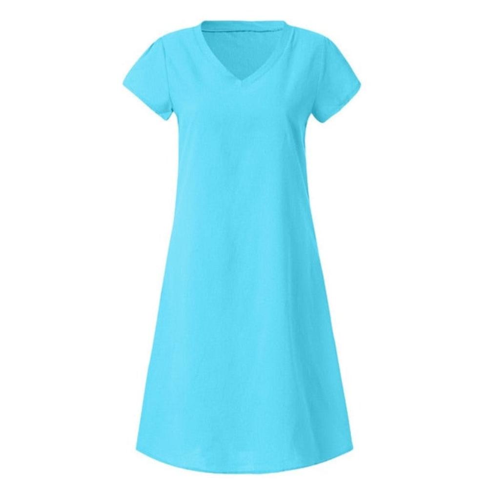 Loose Summer Style Cotton Casual Dress - Deb Shops