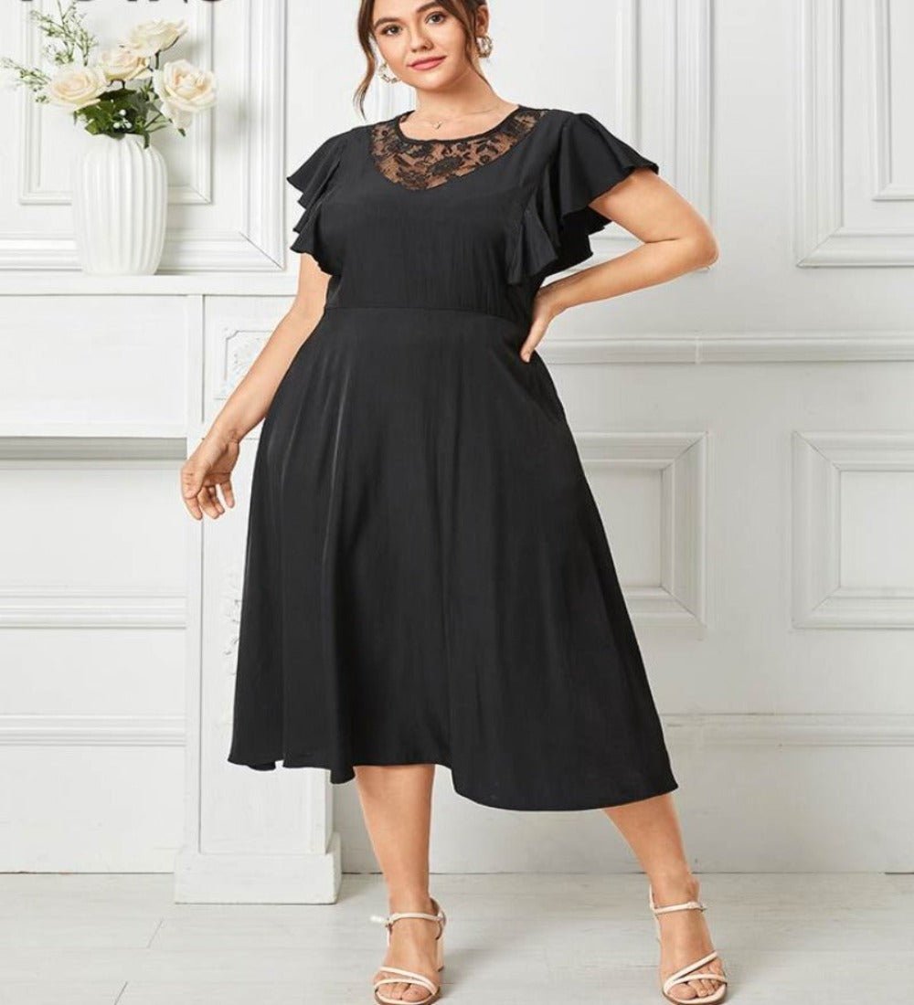 Midi Short Sleeve Ruffled Dress - Deb Shops