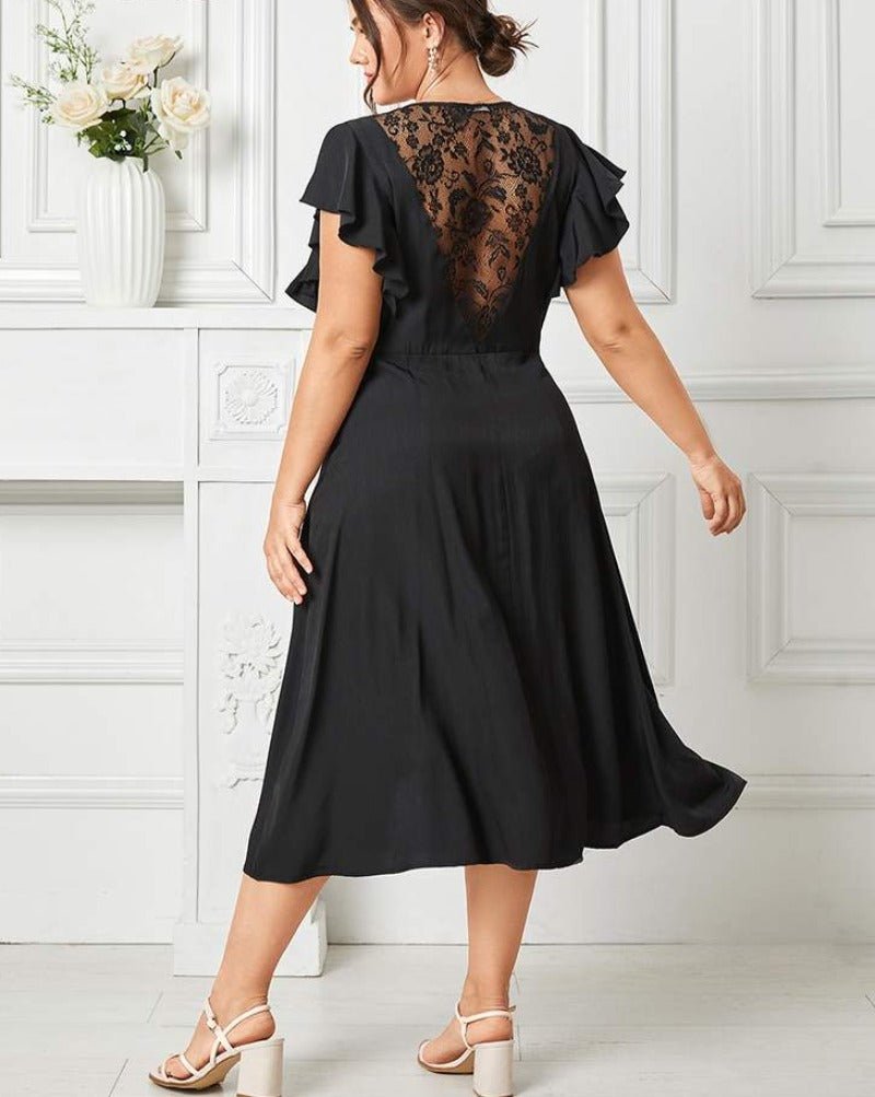 Midi Short Sleeve Ruffled Dress - Deb Shops