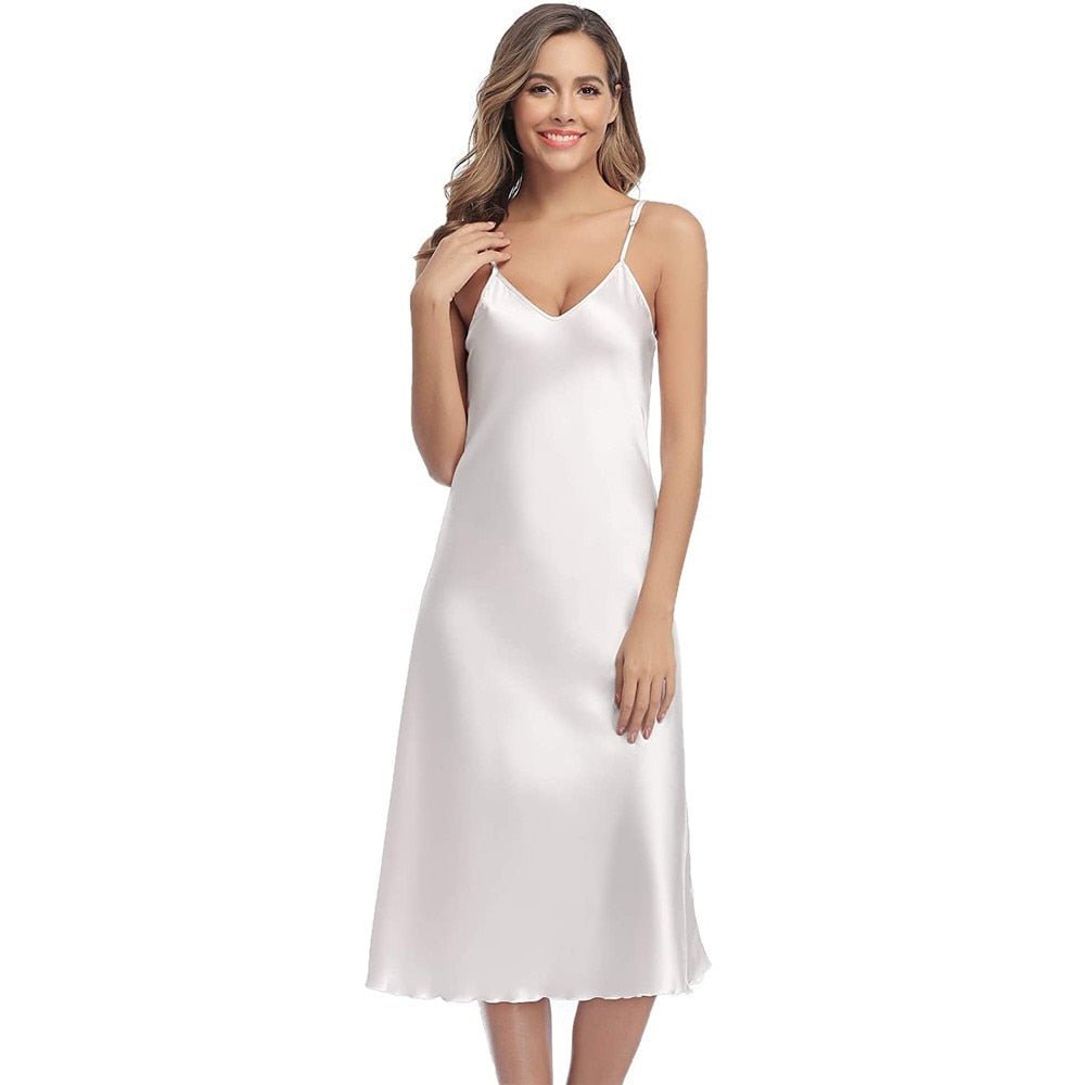 Nightdress Ruffles Satin Spaghetti Straps Intimate Lingerie - Deb Shops