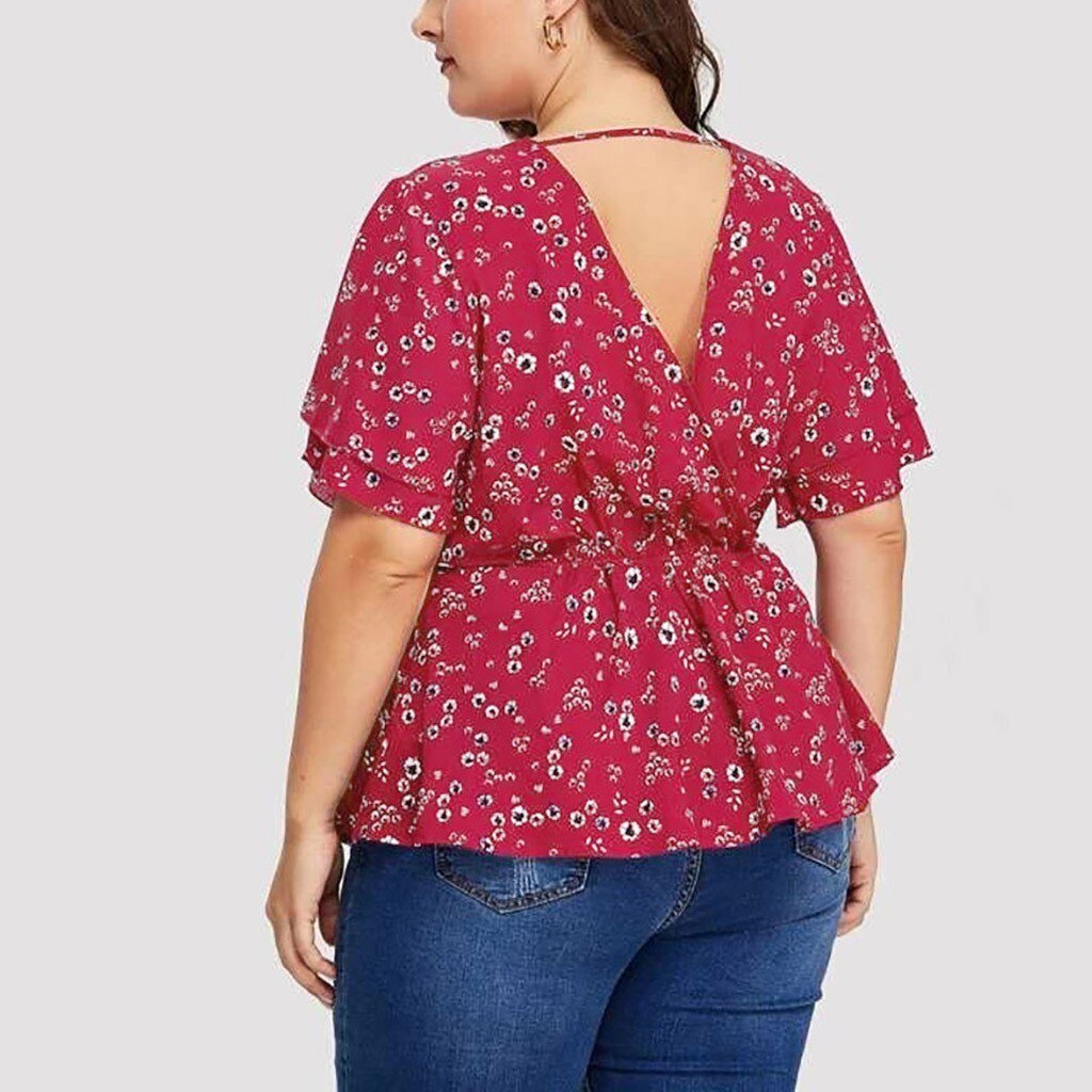 Plus Size Flower Print Top - Deb Shops
