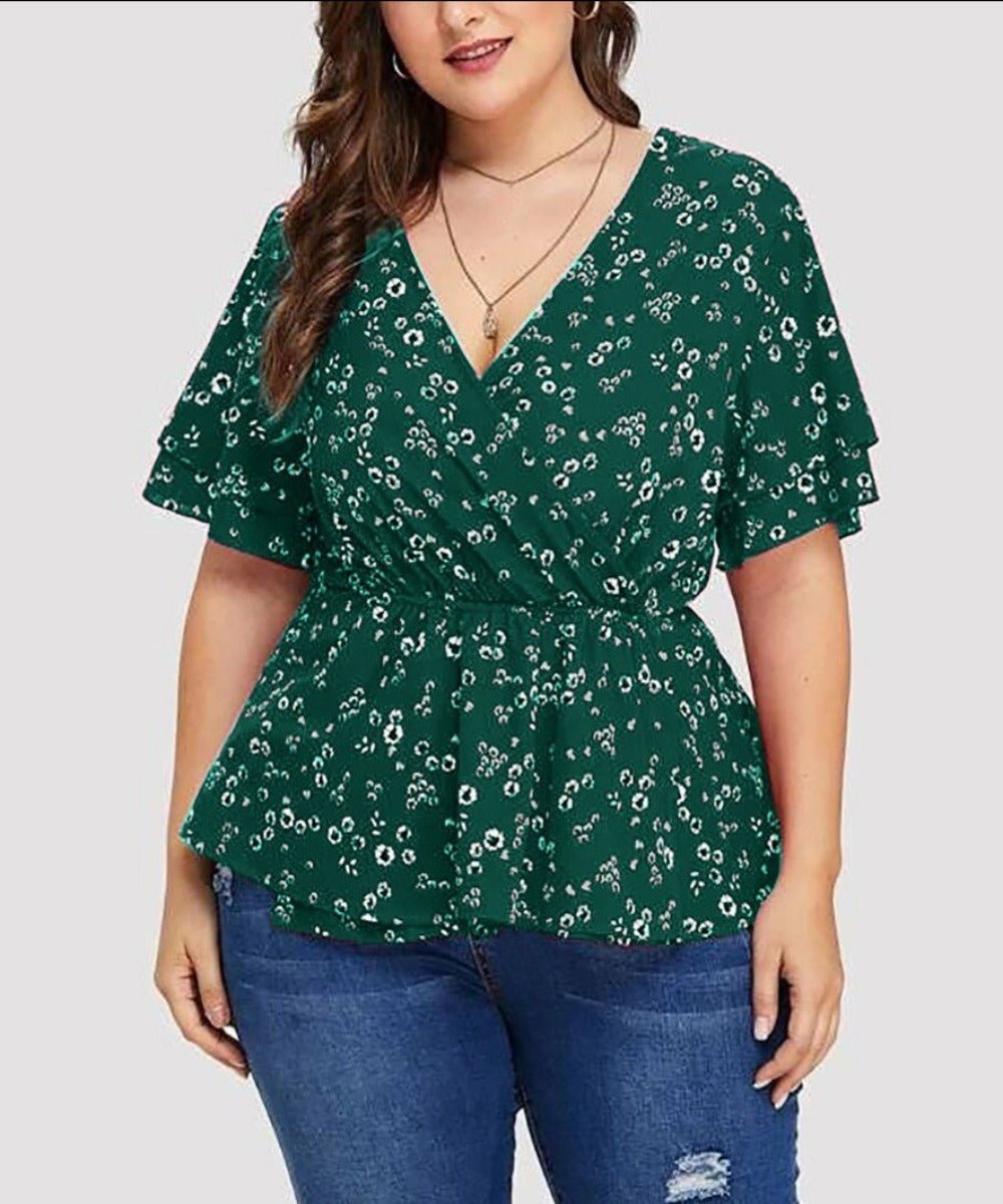 Plus Size Flower Print Top - Deb Shops