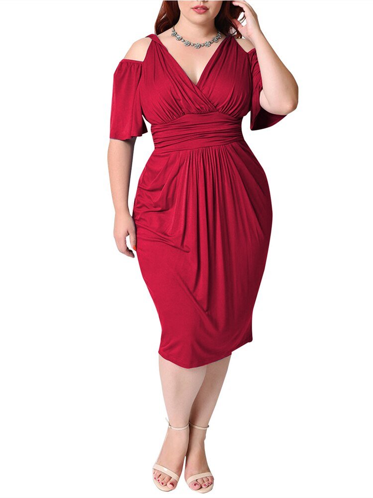 Plus Size Tight Hip Strapless Dress - Deb Shops