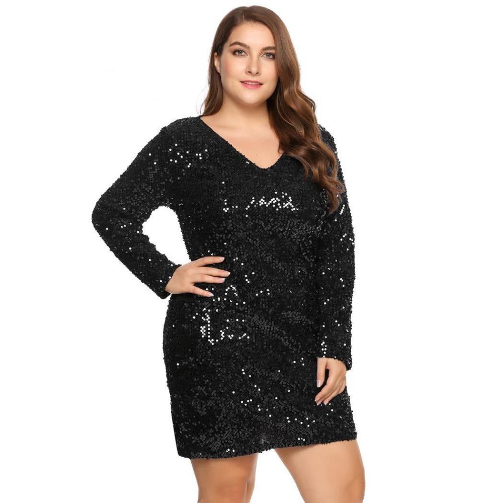 Sexy Deep V Neck Long Sleeve Dress - Deb Shops
