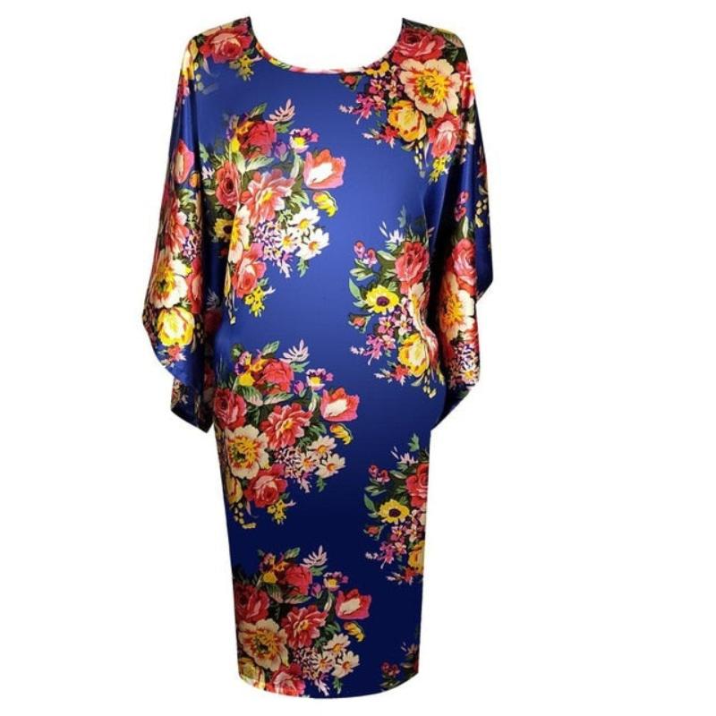 Satin Nightwear Nightgown Loose Bath Gown Nightdress Sleepwear Night Dress - Debshops