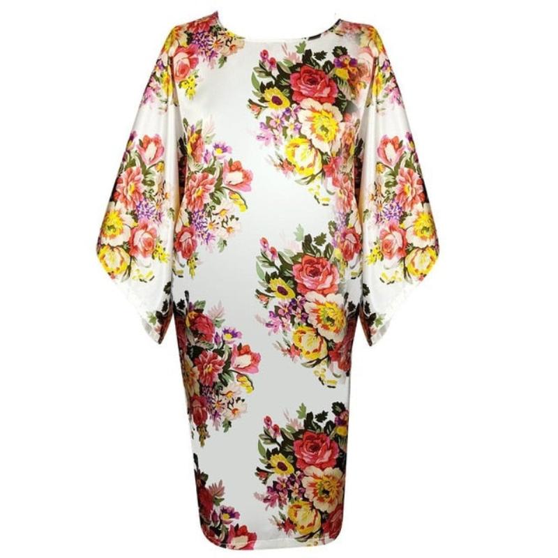 Satin Nightwear Nightgown Loose Bath Gown Nightdress Sleepwear Night Dress - Debshops