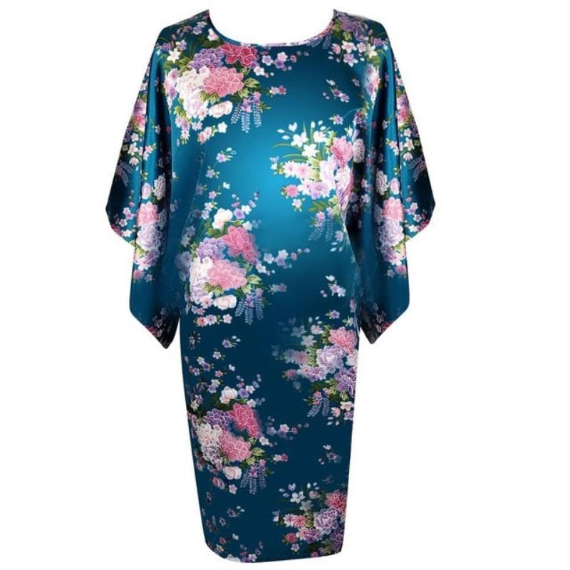 Satin Nightwear Nightgown Loose Bath Gown Nightdress Sleepwear Night Dress - Debshops