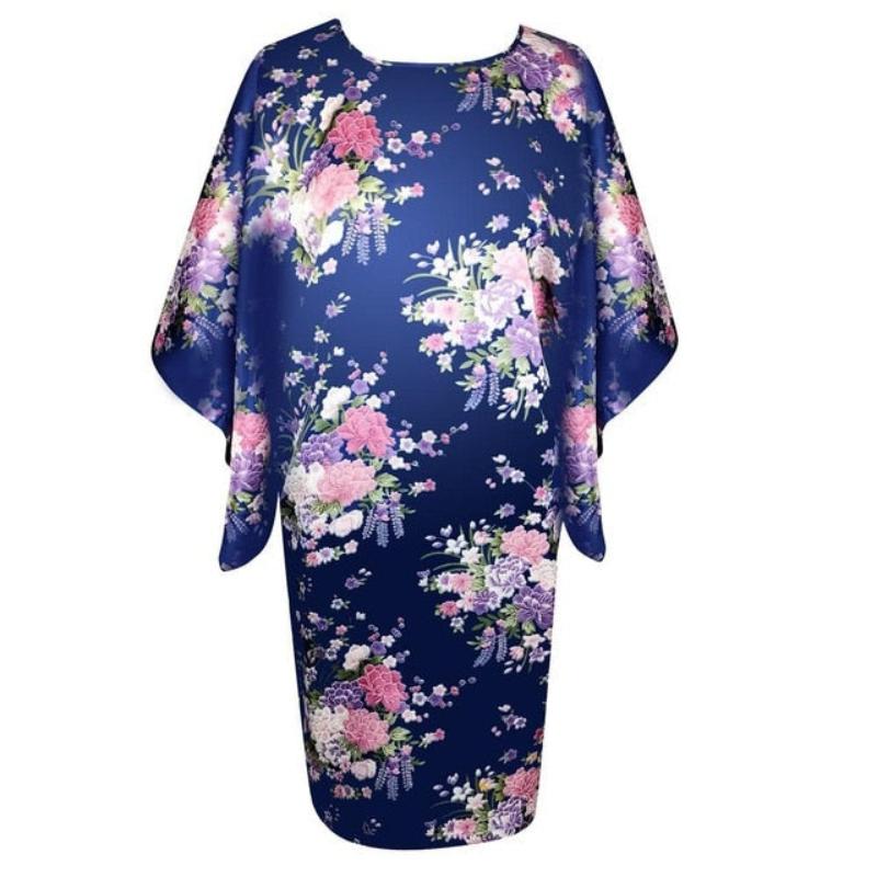 Satin Nightwear Nightgown Loose Bath Gown Nightdress Sleepwear Night Dress - Debshops