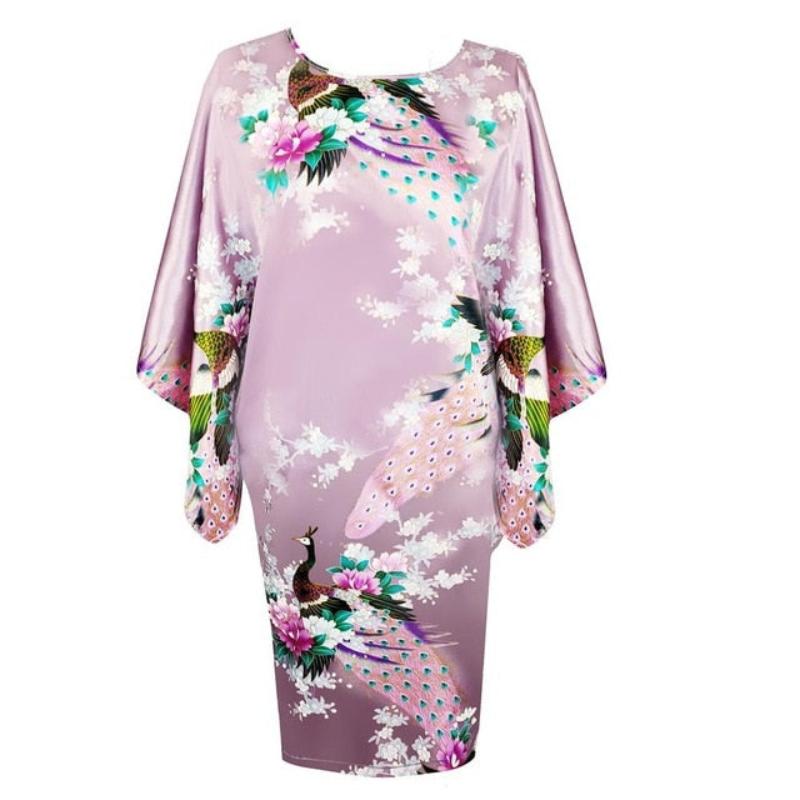 Satin Nightwear Nightgown Loose Bath Gown Nightdress Sleepwear Night Dress - Debshops