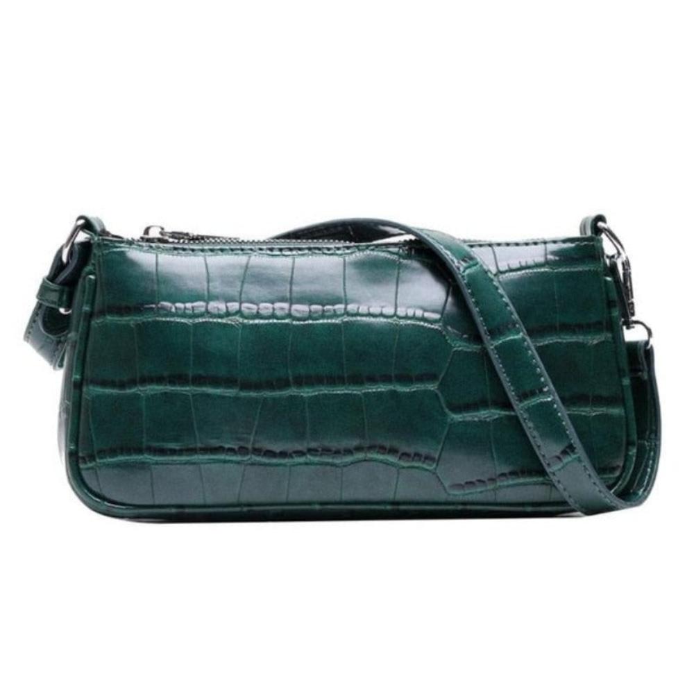 Retro Handbag Crocodile Leather Shopping Totes Elegant Solid Color Shoulder Bag - Debshops