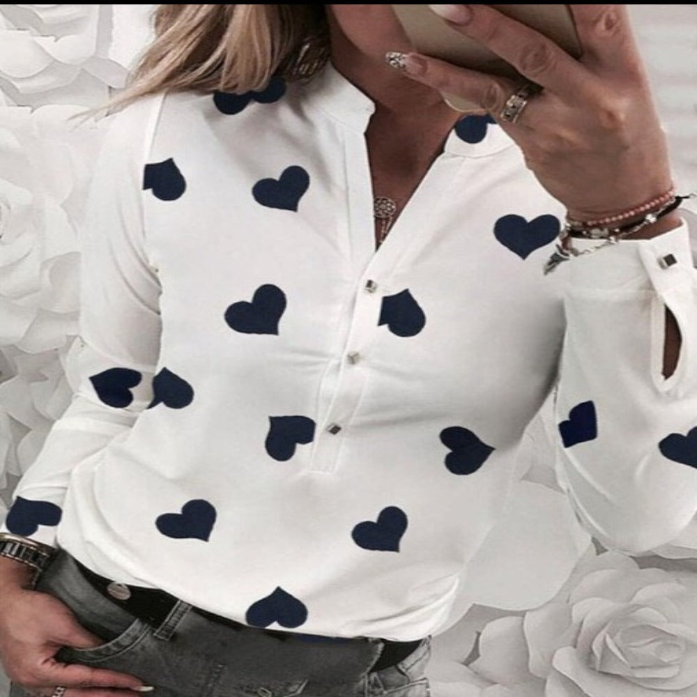 Elegant Adjustable Sleeve Button Blouse - Debshops
