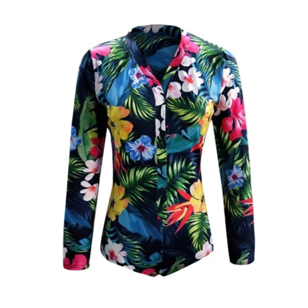 Long Sleeve V Neck Love Pattern Print Pajama Romper - Debshops