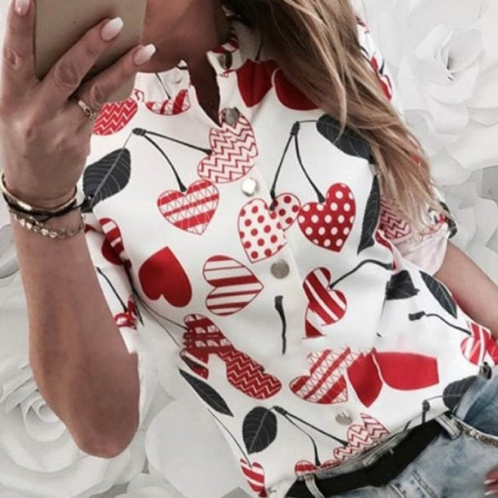 Elegant Adjustable Sleeve Button Blouse - Debshops