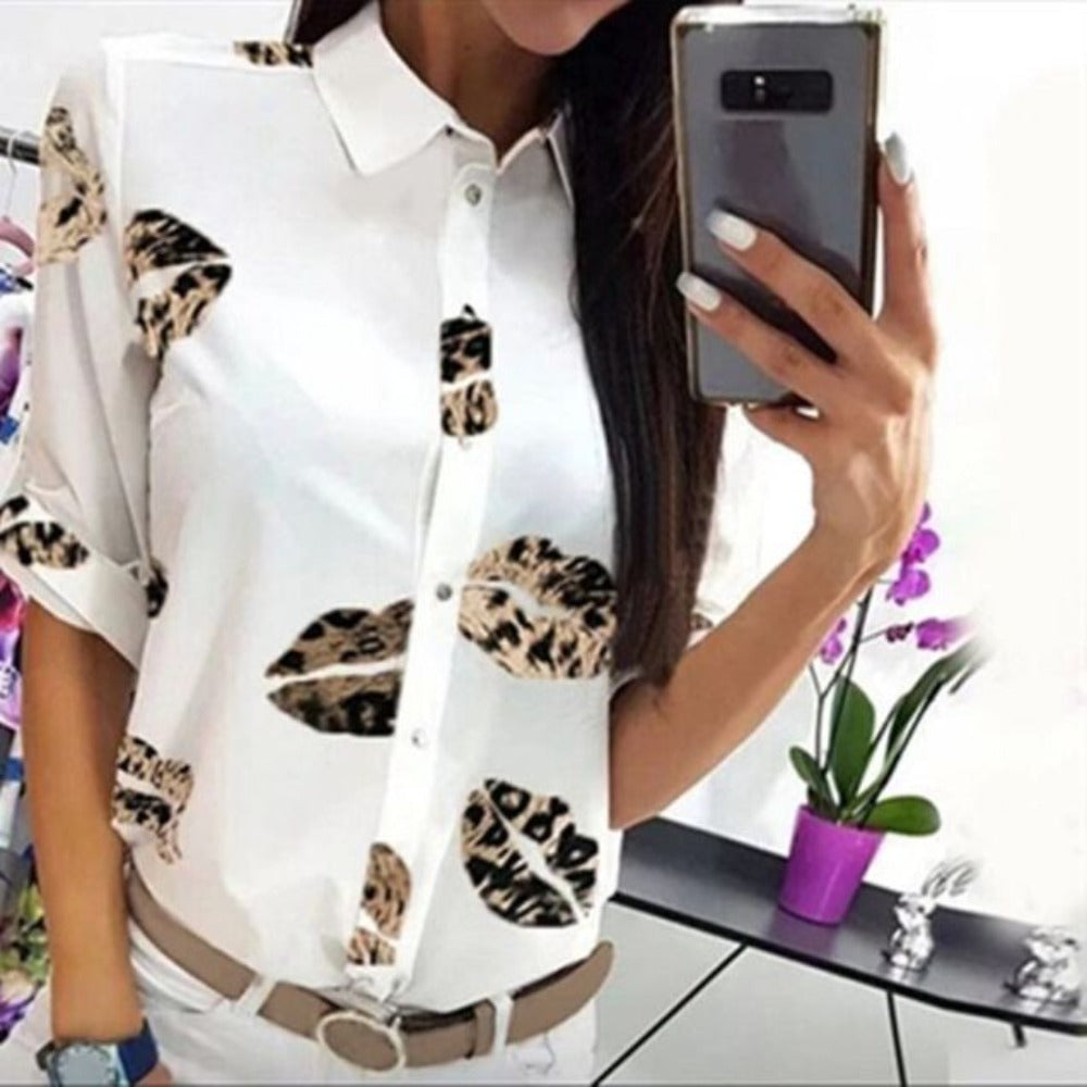 Elegant Adjustable Sleeve Button Blouse - Debshops