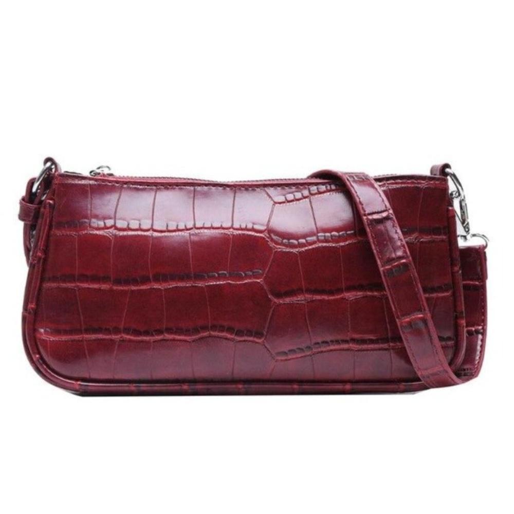 Retro Handbag Crocodile Leather Shopping Totes Elegant Solid Color Shoulder Bag - Debshops