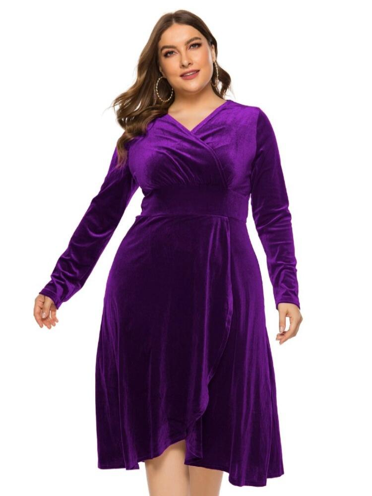 Velvet Long sleeve Party Dress - Deb Shops