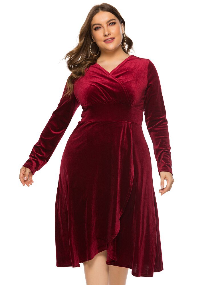 Velvet Long sleeve Party Dress - Deb Shops