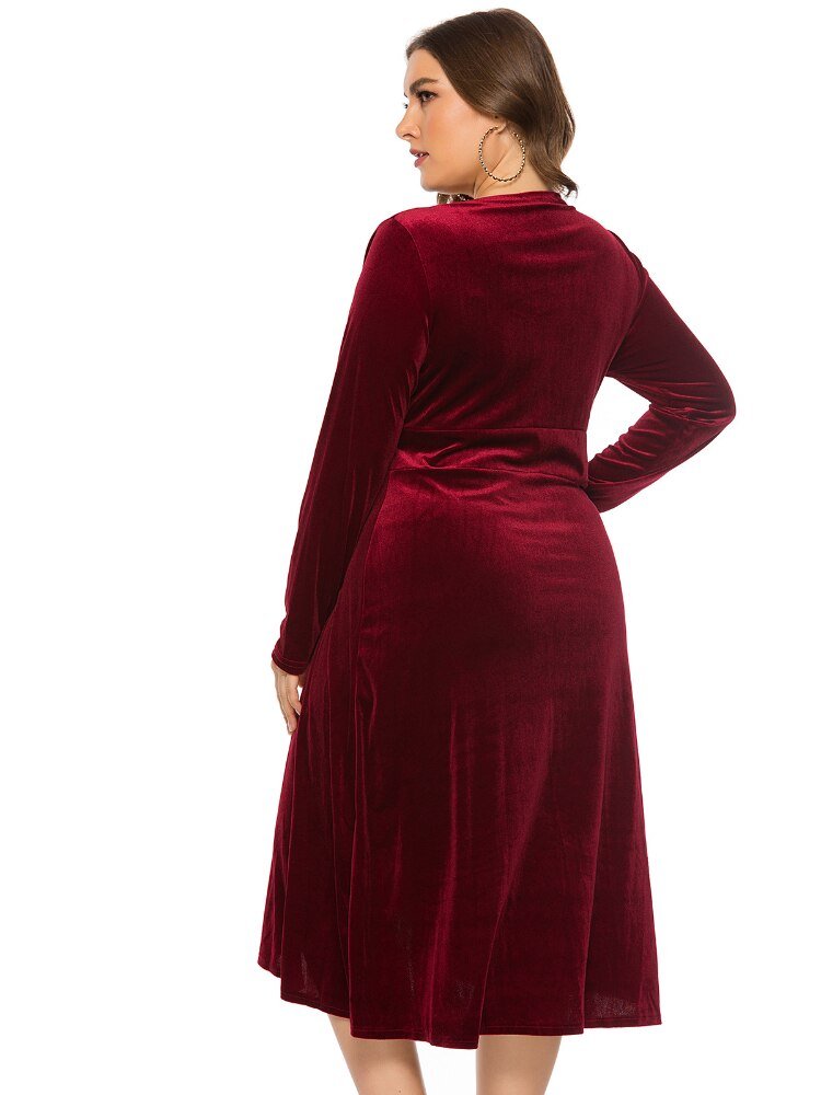 Velvet Long sleeve Party Dress - Deb Shops