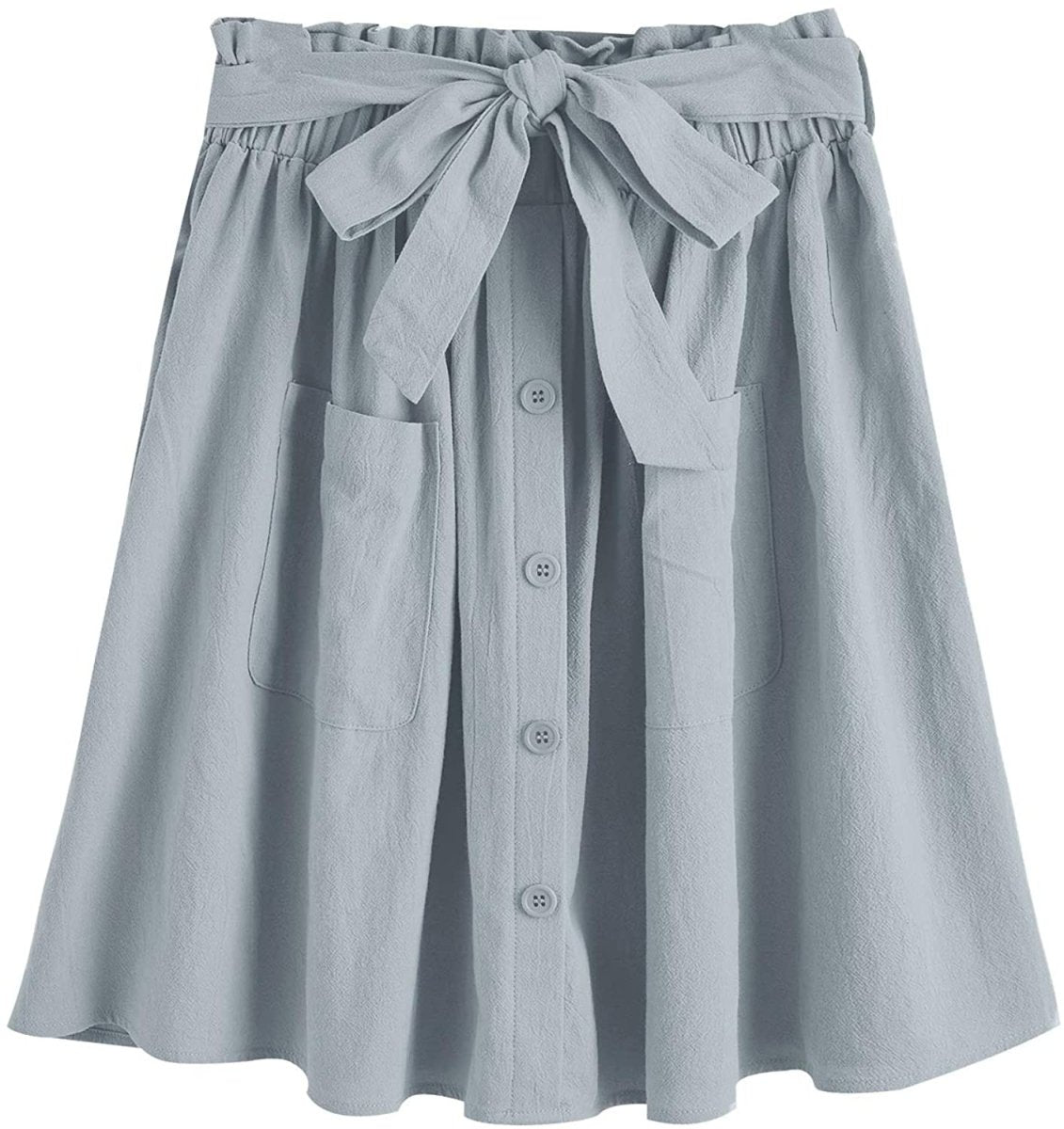 Women's Casual Self Tie Waist Frill Double Pocket Short Skirt - Deb Shops