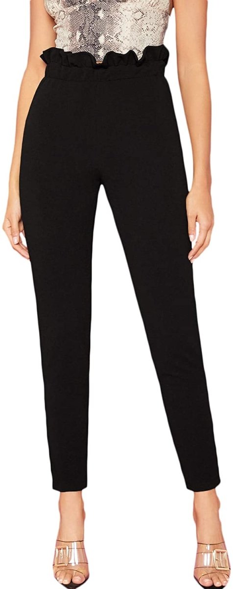 Women's Stretchy Workwear Skinny Pants with Belt - Deb Shops
