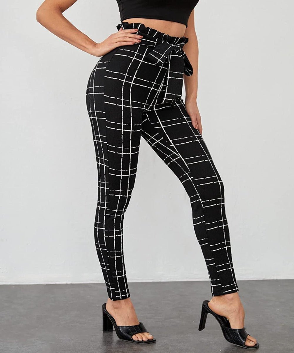 Women's Stretchy Workwear Skinny Pants with Belt - Deb Shops