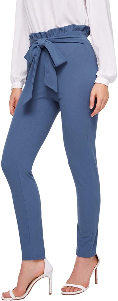 Women's Stretchy Workwear Skinny Pants with Belt - Deb Shops