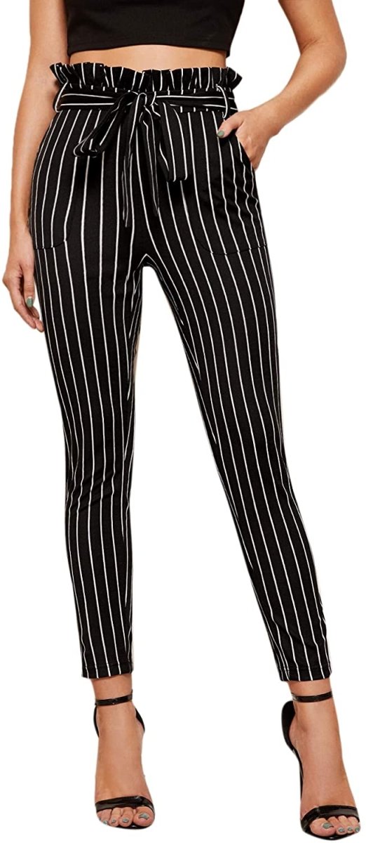 Women's Stretchy Workwear Skinny Pants with Belt - Deb Shops