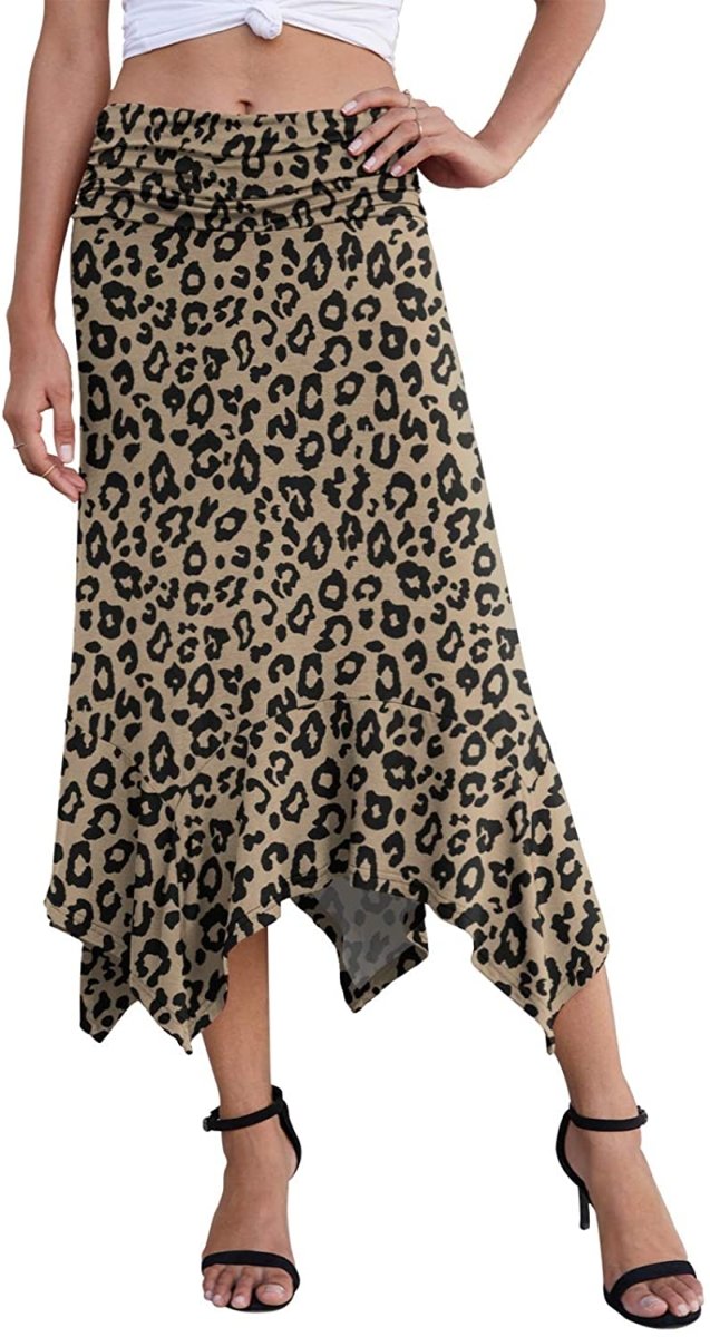 Women's Summer Soft Fit Flowy Handkerchief Hemline Midi Skirt - Deb Shops
